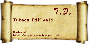 Tukacs Dévald névjegykártya